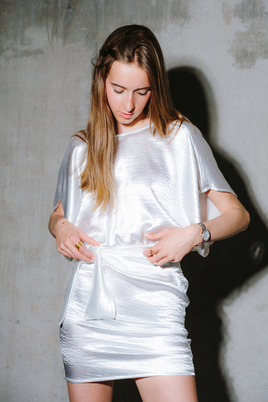 White Satin l Party Dress